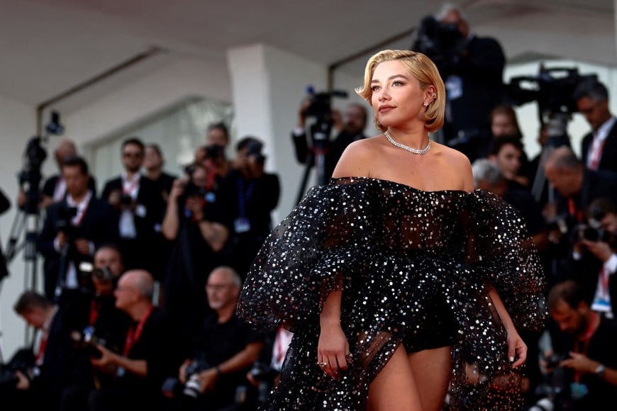 The 79th Venice Film Festival - Premiere screening of the film "Don't Worry Darling" out of competition - Red Carpet Arrivals - Venice, Italy, September 5, 2022 - Cast member Florence Pugh attends. REUTERS/Yara Nardi     TPX IMAGES OF THE DAY