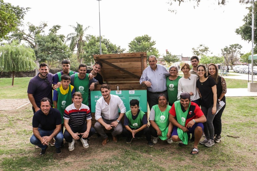 La compostera de la plazoleta Chaplin fue habilitada este jueves. MCSF