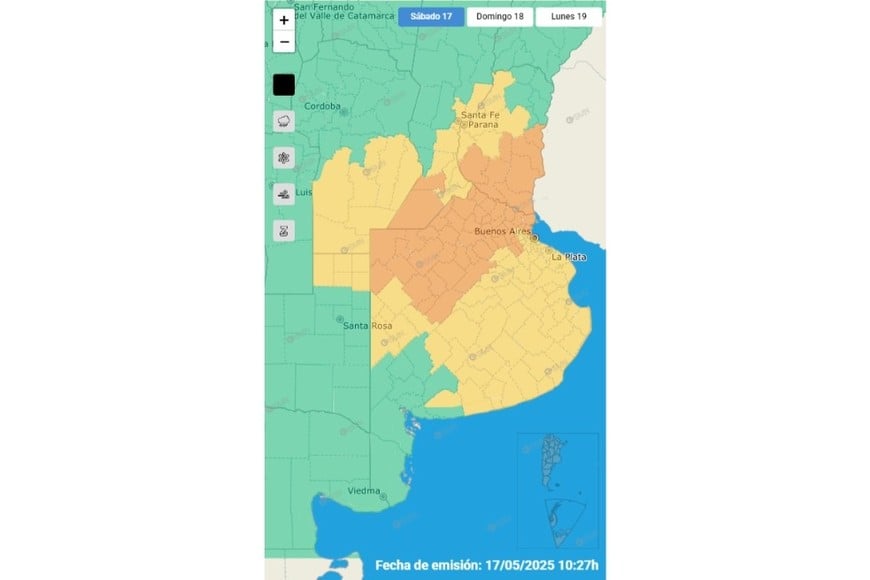 Gráfico de alertas del SMN.