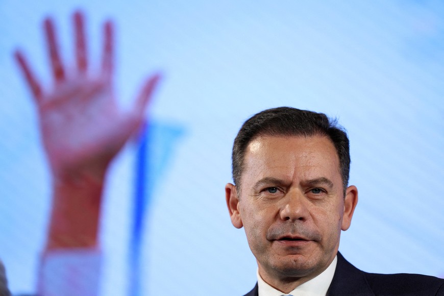 Portugal's Social Democratic Party (PSD) and Democratic Alliance (AD) leader Luis Montenegro looks on, following the exit polls, at his electoral night headquarters, in Lisbon, Portugal, May 19, 2025. REUTERS/Violeta Santos Moura REFILE - CORRECTING DATE