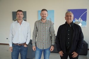 Lucho Trento, Bernardo Castiglioni y Sergio Winkelman, los tres vicepresidentes que acompañan a Pipo Desvaux en busca del gobierno de Unión. Foto: Fernando Nicola