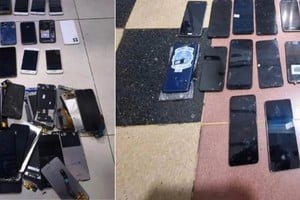 Celulares incautados durante el operativo en Flores.