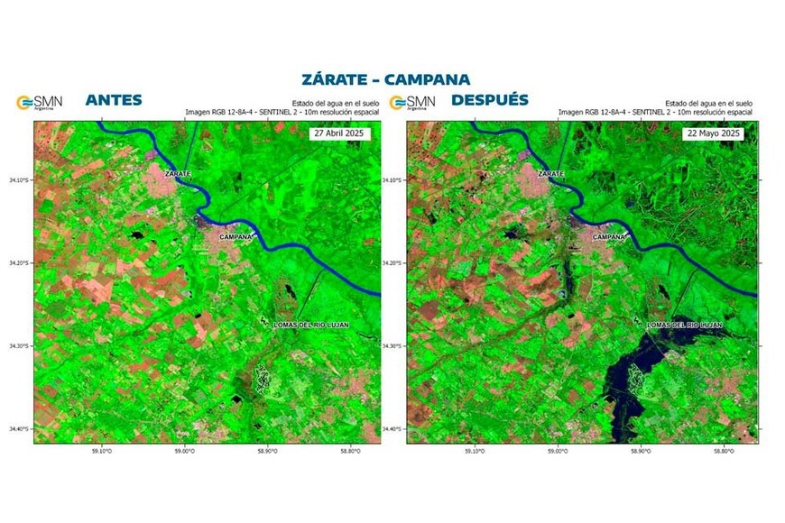 Las imágenes que divulgó el SMN.