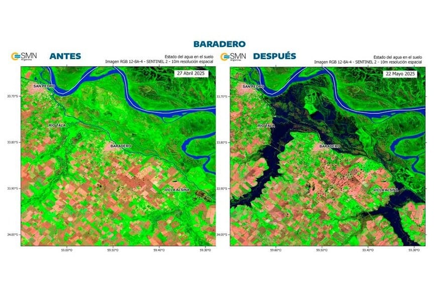 Las imágenes que divulgó el SMN.