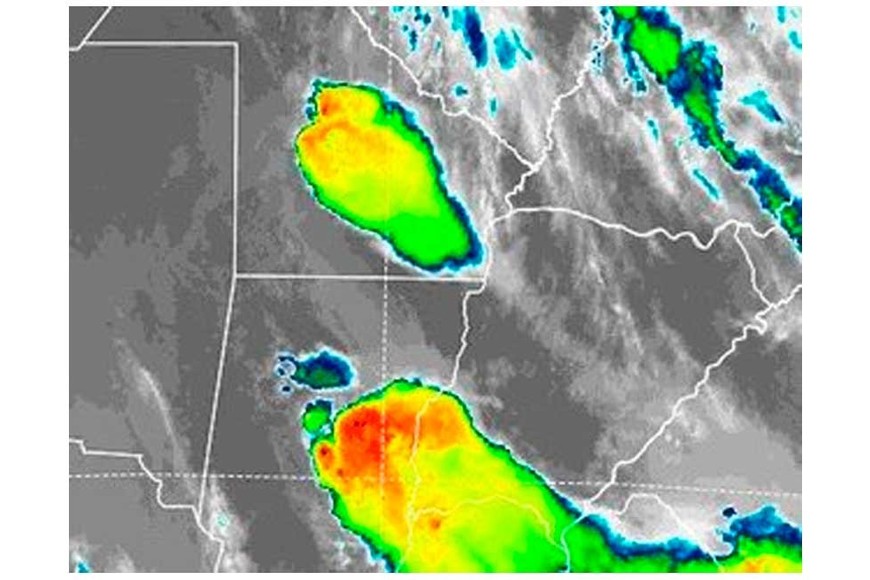 La imagen del SMN que mostraba la tormenta.