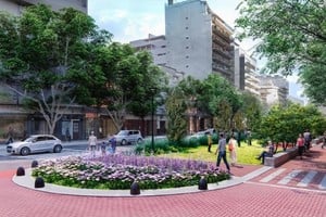 Render. En Buenos Aires, hace unos años se buscó instalar estas isletas floridas.