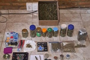 Parte de los estupefacientes incautados en los allanamientos.