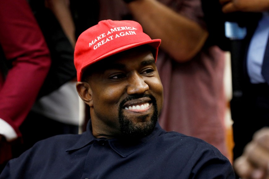 FILE PHOTO: Rapper Kanye West smiles during a meeting with U.S. President Donald Trump to discuss criminal justice reform at the White House in Washington, U.S., October 11, 2018. REUTERS/Kevin Lamarque/File Photo