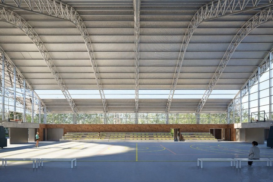 El proyecto prevé una superficie de 1847 metros cuadrados, para la practica de deportes como básquet y vóley,  dónde actualmente se emplaza el CEF Nº 22.