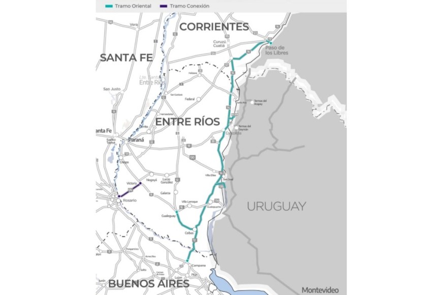 El gráfico que muestra parte de los tramos licitados en el proyecto inicial. Crédito: Secretaría de Transporte