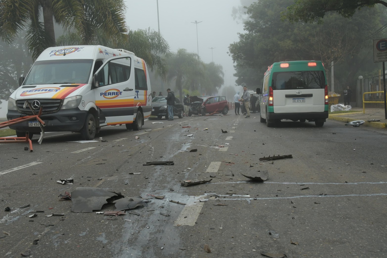 choque múltiple a la altura de la Facultad Tecnológica Nacional.