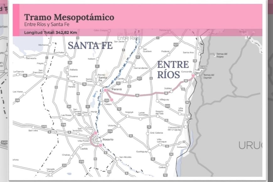 Tramo Mesopotámico: Entre Ríos y Santa Fe