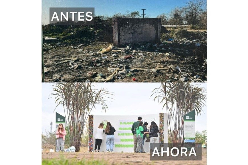Renovaron un mural en el barrio Alejandro Gutiérrez de Venado Tuerto, donde históricamente existía un mini basural.