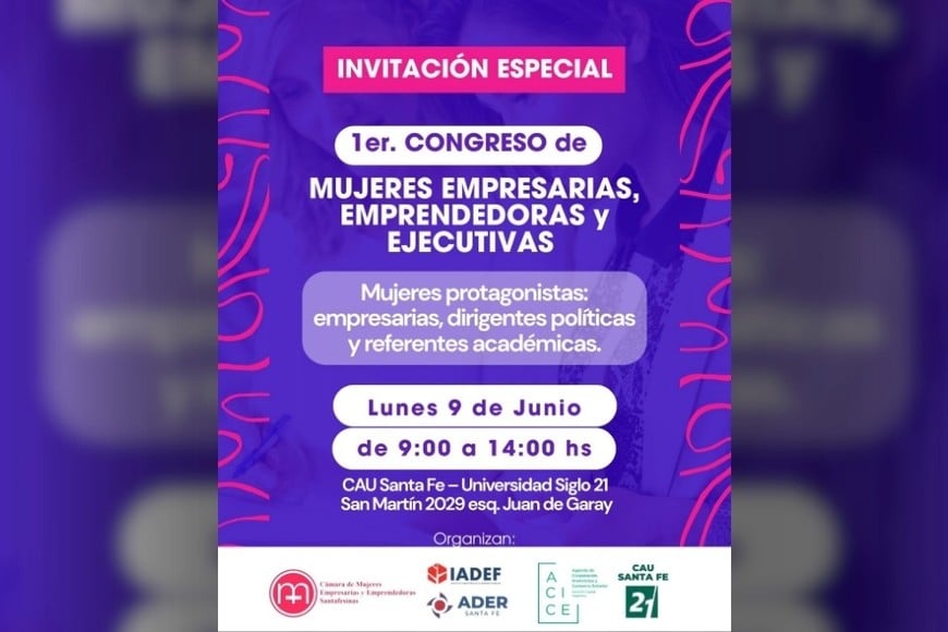Santa Fe será sede del primer Congreso de Mujeres Empresarias y Dirigentes