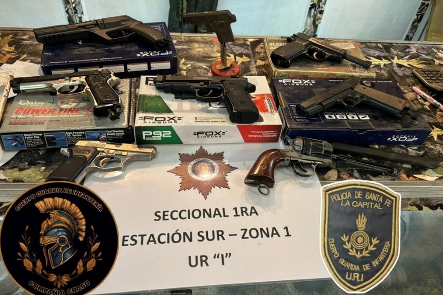 El armamento secuestrado será peritado para determinar su estado legal.