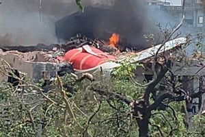 Así quedó el avión tras el incidente.