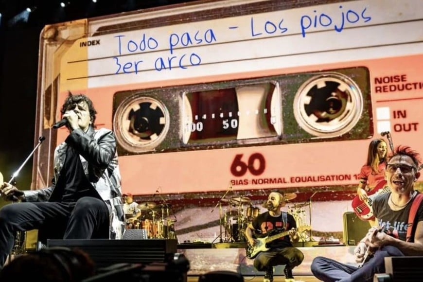 Los Piojos 2025: Andrés Ciro Martínez, Daniel Buira, Juan Manuel Gigena Ábalos, Daniel “Piti” Fernández y Luli Bass.