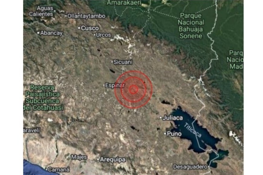El lugar del epicentro del sismo.