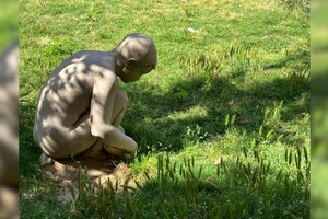 Había un chico en el pasto, parecía buscar algo, y espera, y confía.