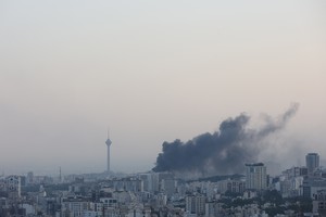 Smoke rises following an Israeli attack on the IRIB building, the country's state broadcaster, in Tehran, Iran, June 16, 2025. Majid Asgaripour/WANA (West Asia News Agency) via REUTERS   ATTENTION EDITORS - THIS PICTURE WAS PROVIDED BY A THIRD PARTY     TPX IMAGES OF THE DAY