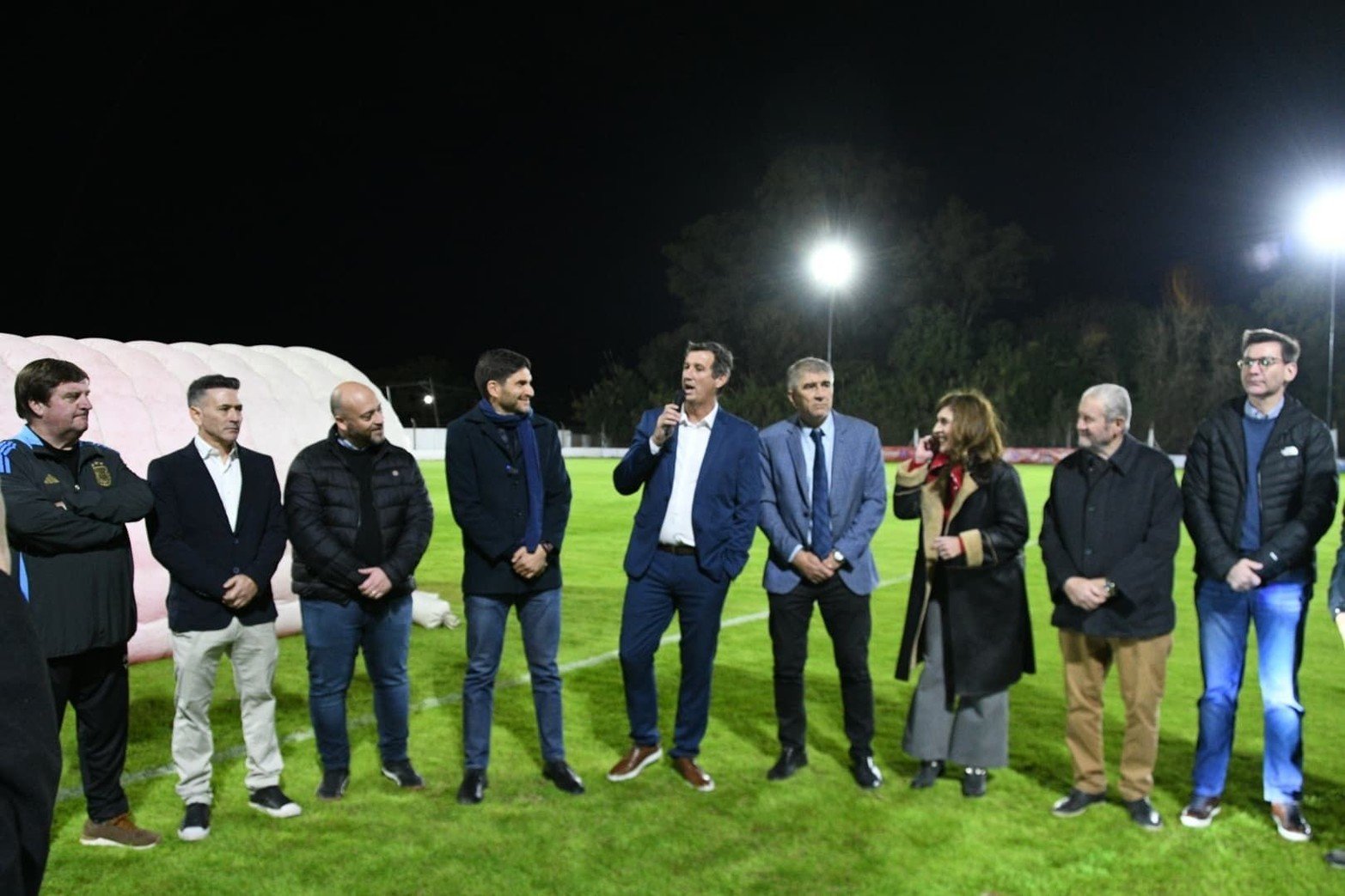 Inauguración nuevo sistema iluminación predio de la Liga de futbol