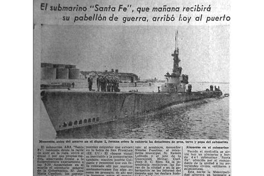 La llega del submarino en el 65. Archivo El Litoral.