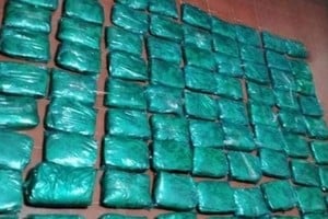 En total, se contabilizaron unos 80 envoltorios que contendrían hojas de coca. Foto: Policía de Santa Fe.