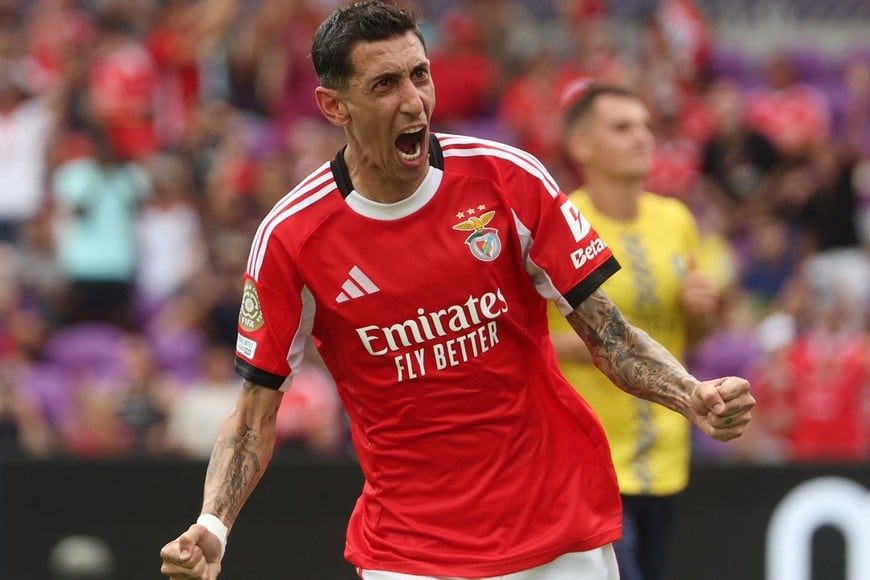 Soccer Football - FIFA Club World Cup - Group C - Benfica v Auckland City - Inter & Co Stadium, Orlando, Florida, U.S. - June 20, 2025 
Benfica's Angel Di Maria celebrates scoring their first goal IMAGN IMAGES via Reuters/Nathan Ray Seebeck
