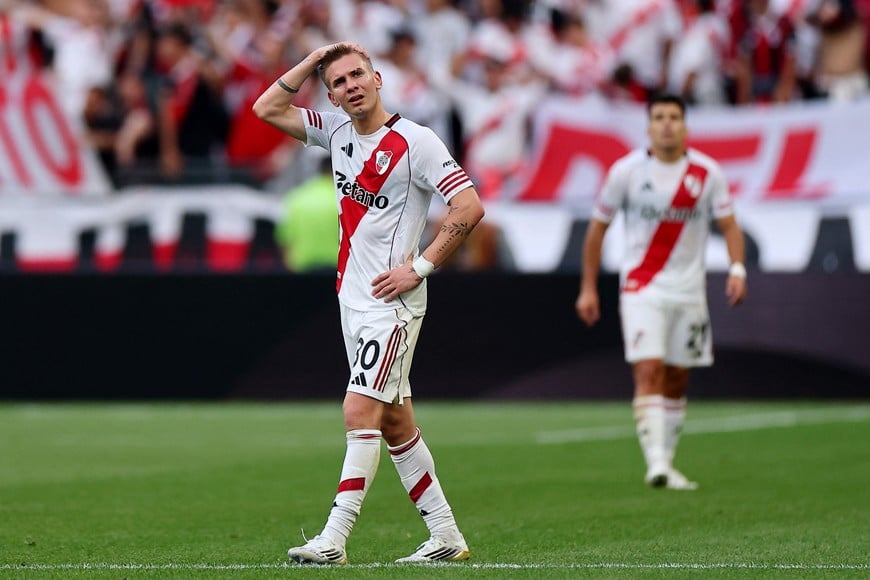 Soccer Football - FIFA Club World Cup - Group E - Inter Milan v River Plate - Lumen Field, Seattle, Washington, U.S. - June 25, 2025
River Plate's Franco Mastantuono reacts after Inter Milan's Alessandro Bastoni scores their second goal REUTERS/Agustin Marcarian