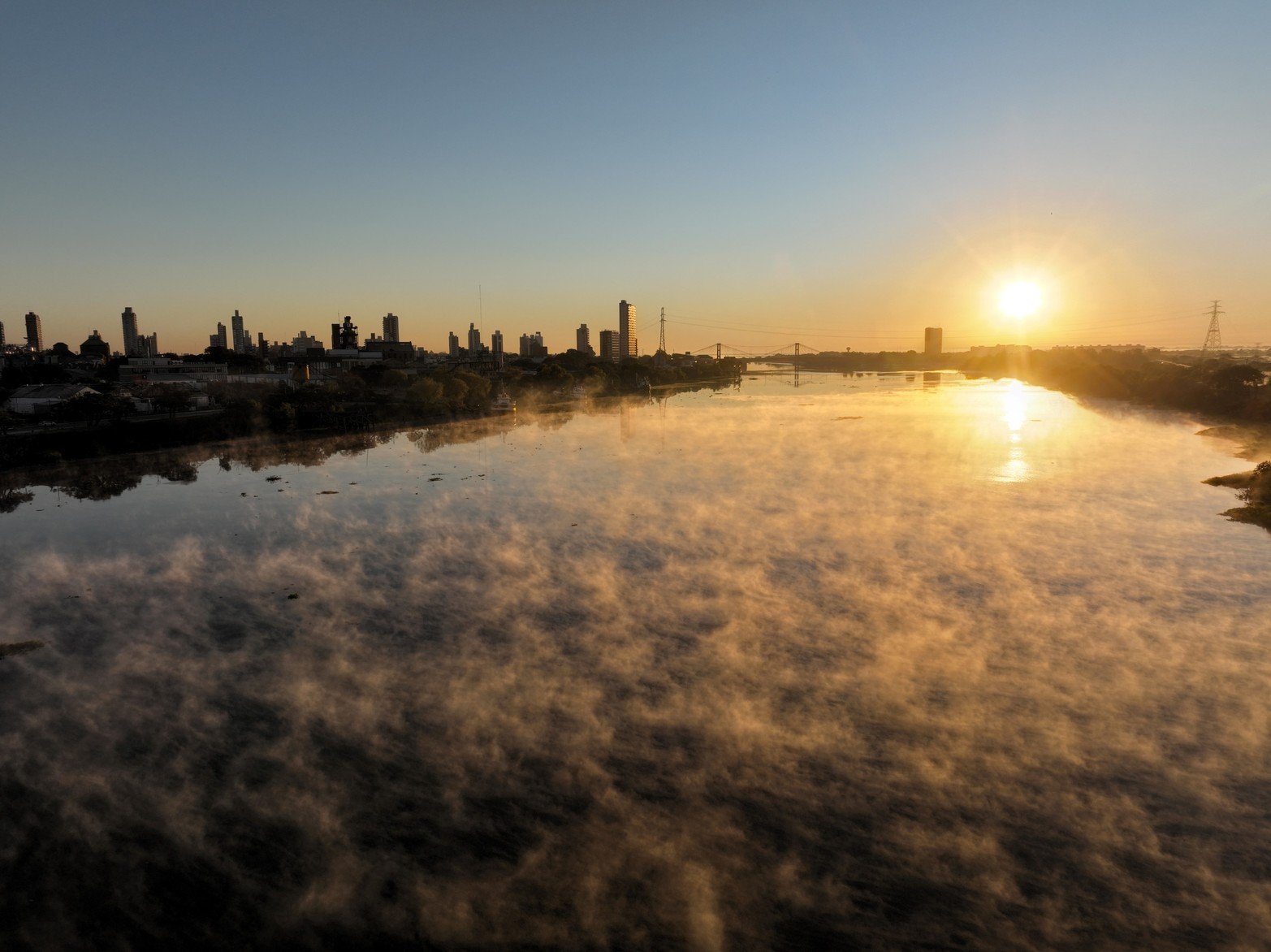Así se vio la ciudad de Santa Fe este viernes por la mañana.