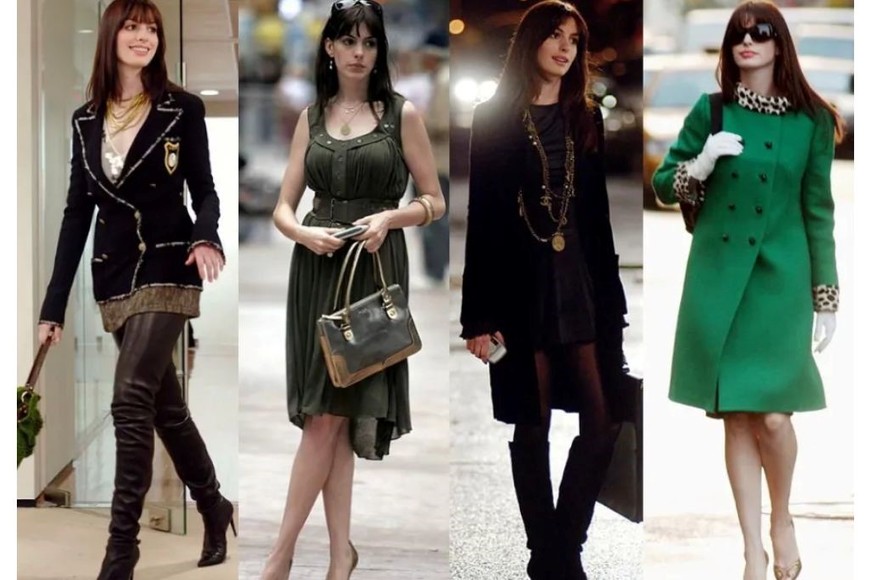 Algunos de los icónicos outfits de Andy Sachs en el film de 2006.