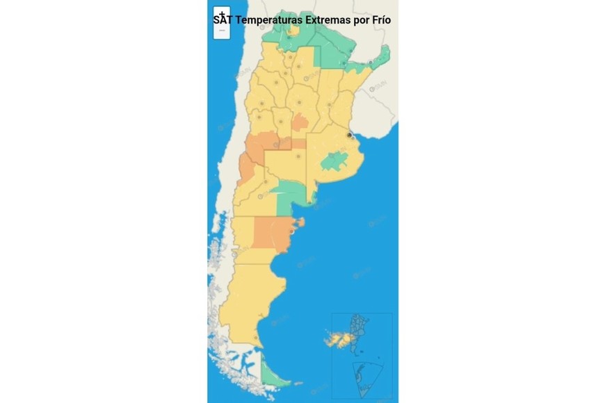 El gráfico de alertas del SMN.