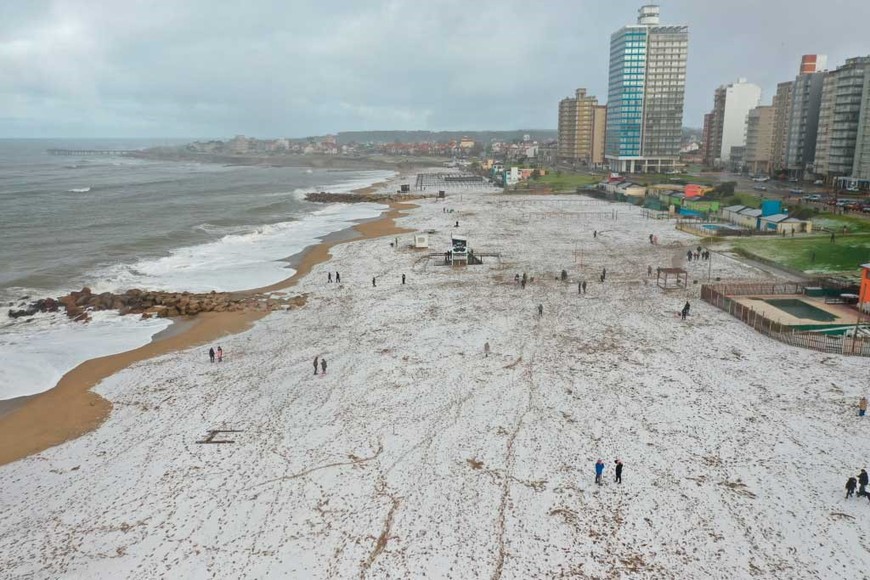 Una imagen de drone de Miramar. La Capital de Mar del Plata