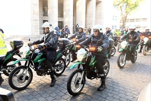 Con las 20 motos nuevas suman 28 las que patrullarán la ciudad en adelante.

Guillermo Di Salvatore.