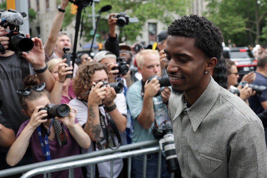 King Combs walks outside the U.S. federal court, after the jury reached verdicts in the Sean "Diddy" Combs sex trafficking and racketeering conspiracy trial, in Manhattan, New York City, U.S., July 2, 2025. REUTERS/Jeenah Moon