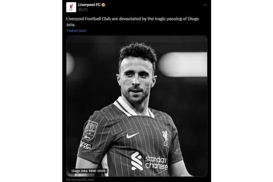 El mensaje de Liverpool en X.