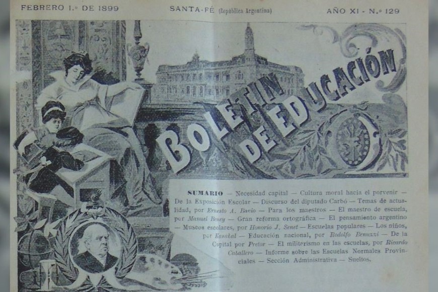 Boletín de Educación de la provincia de Santa Fe. Portada del 1 de febrero de 1899.