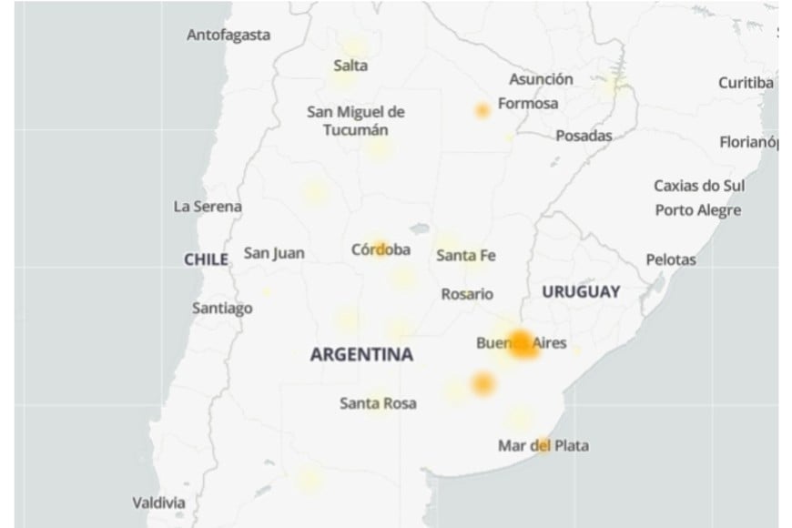 El mapa argentino de reportes.