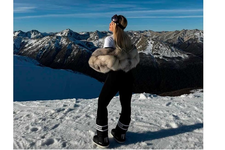 Wanda estuvo unos días en la nieve y partió a España.