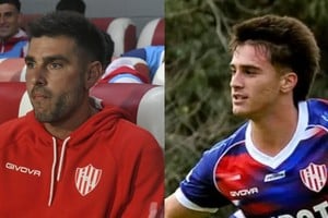 Vazzoler y el 9 figura Ratotti. Foto: El Litoral