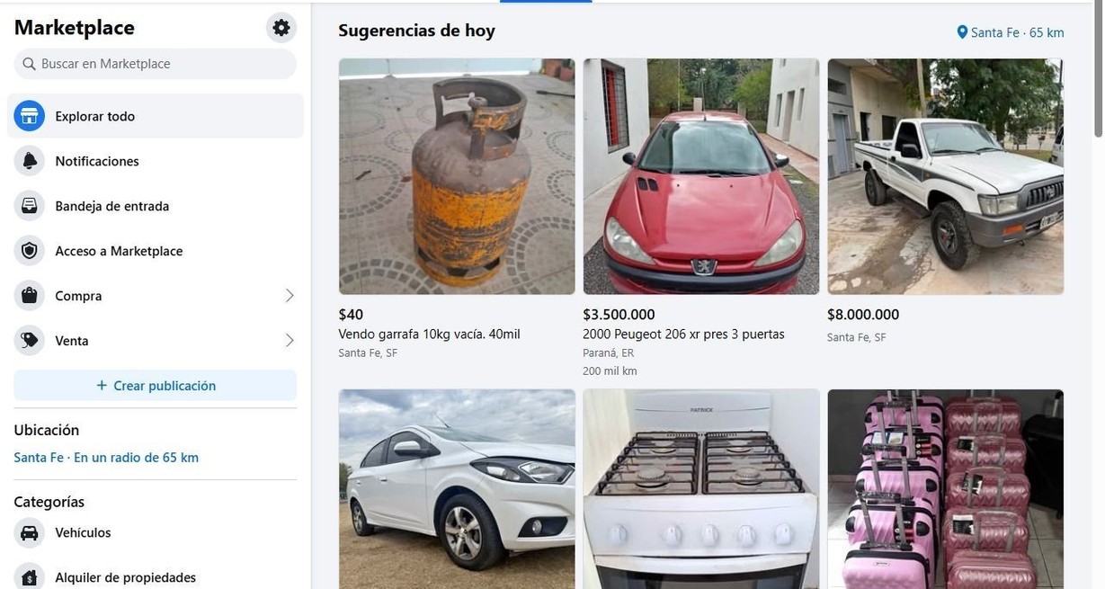 En Marketplace de Facebook el vendedor y comprador pautan entre ellos precio y entrega.