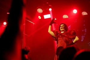 A fan dances during a party ahead of Lady Gaga's free concert in Rio de Janeiro, Brazil May 2, 2025. REUTERS/Aline Massuca     TPX IMAGES OF THE DAY