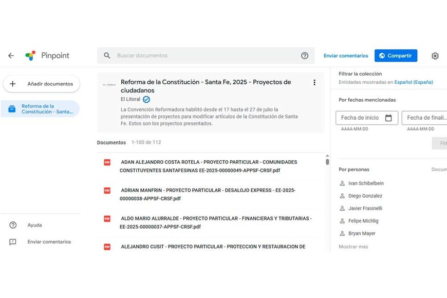 Pinpoint permite leer y procesar cientos de documentos.