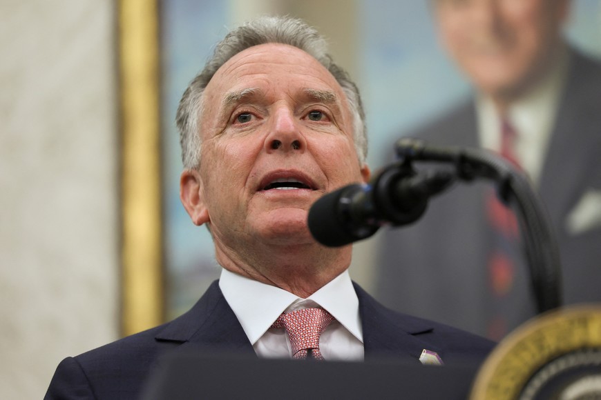 U.S. Special Envoy Steve Witkoff  speaks during a swearing-in ceremony for Jeanine Pirro as interim U.S. Attorney for the District of Columbia, hosted by U.S. President Donald Trump at the White House in Washington, D.C., U.S., May 28, 2025. REUTERS/Leah Millis