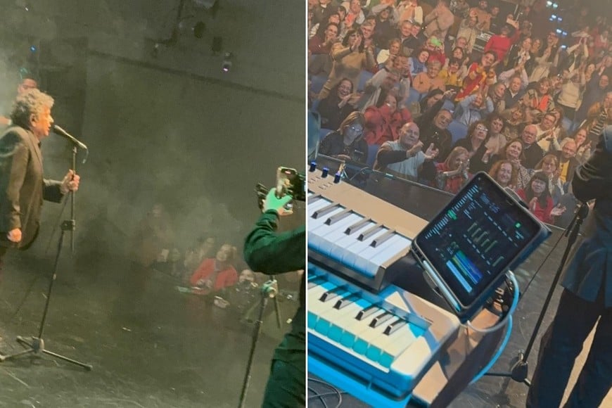 Cacho Deicas durante su regreso a los escenarios en el show de Los Iracundos.