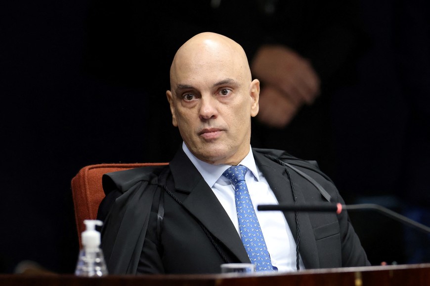 Supreme Court Judge Alexandre de Moraes attends a session of the Supreme Court as it deliberates if the Brazil's former President Jair Bolsonaro and some of his closest aides should stand trial for allegedly attempting a coup, in Brasilia, Brazil, March 25, 2025. Gustavo Moreno/Brazilian Supreme Court/Handout via REUTERS    THIS IMAGE HAS BEEN SUPPLIED BY A THIRD PARTY. NO RESALES. NO ARCHIVES.