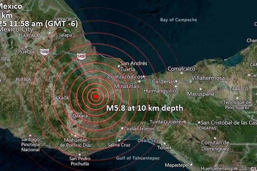 El gráfico de análisis del sismo.
