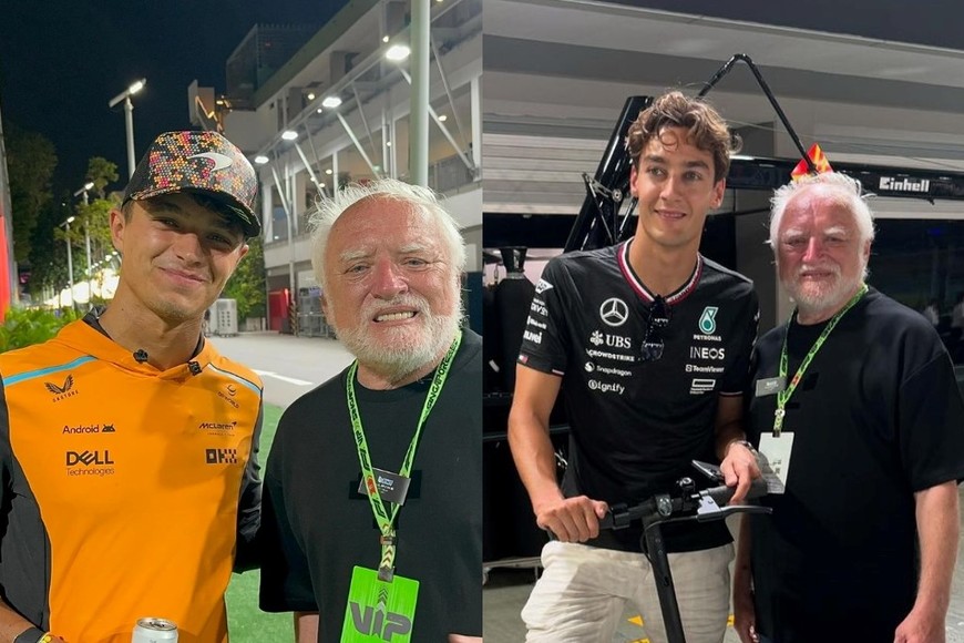 Andras Arato, el hombre meme, es fanático de la F1. Foto: @kymillman