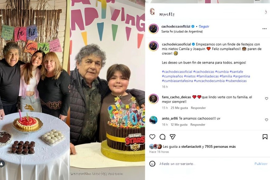 El exvocalista de Los Palmeras publicó imágenes familiares en redes y dejó un mensaje especial. (Foto: Instagram
