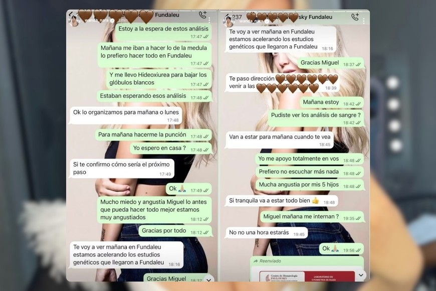 Wanda Nara respondió en Instagram y publicó chats con su médico.